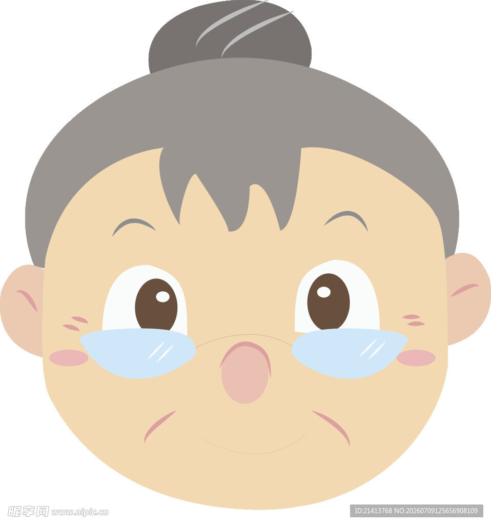 哭泣的老奶奶卡通形象