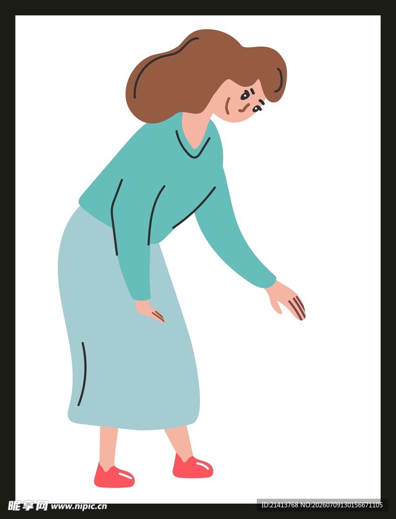 弯腰的女士