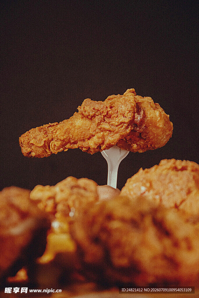 美味炸鸡翅特写