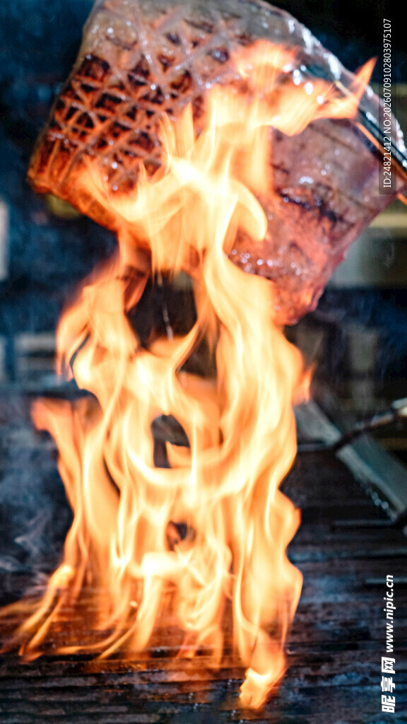 火焰上的美味烤肉