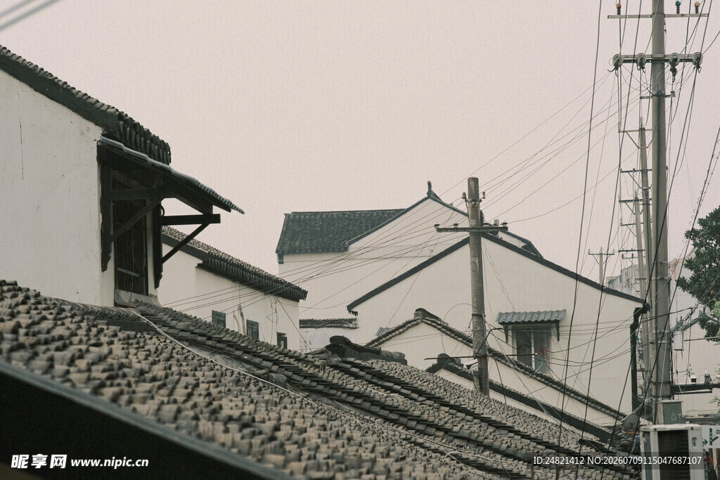 江南水乡屋顶景象