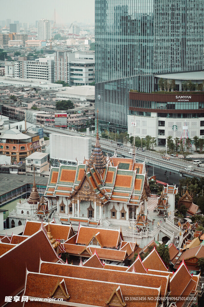 城市中传统与现代建筑景观