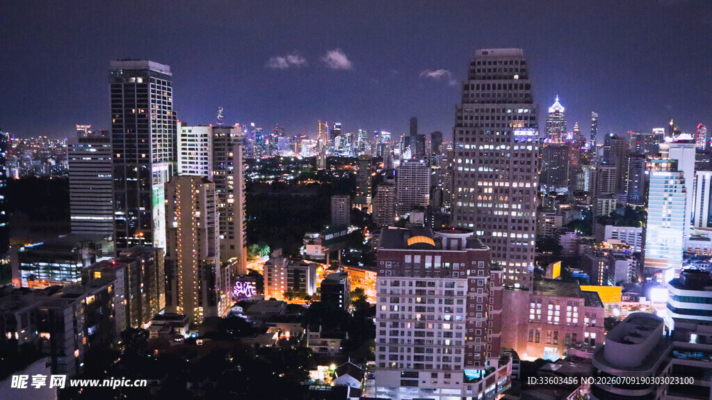 城市璀璨夜景俯瞰图