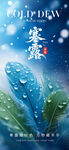寒露时节叶片露珠美景