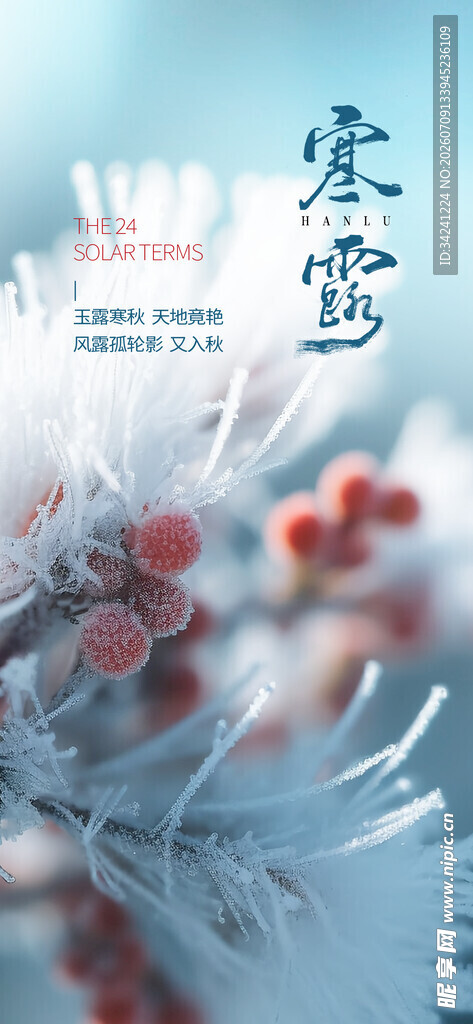 寒露节气唯美插画意境图
