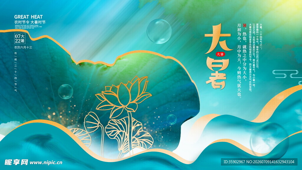 大寒节气插画海报