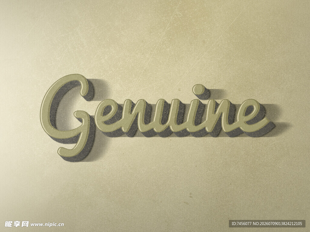 立体质感Genuine字样
