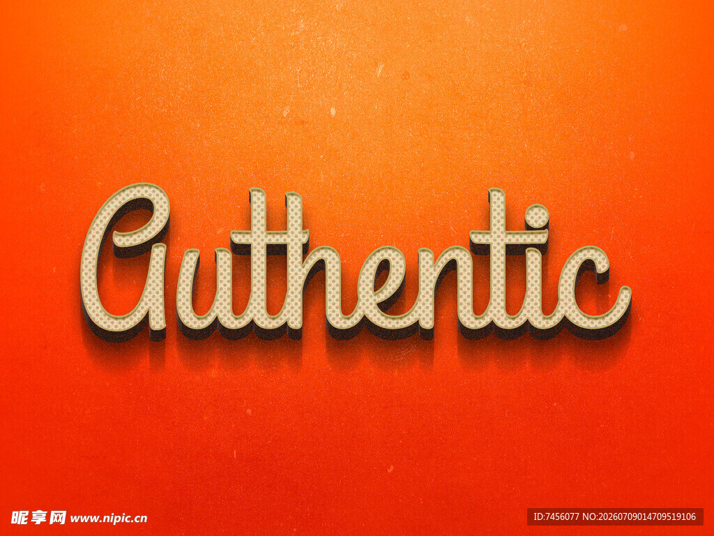 橙色背景上的Authentic