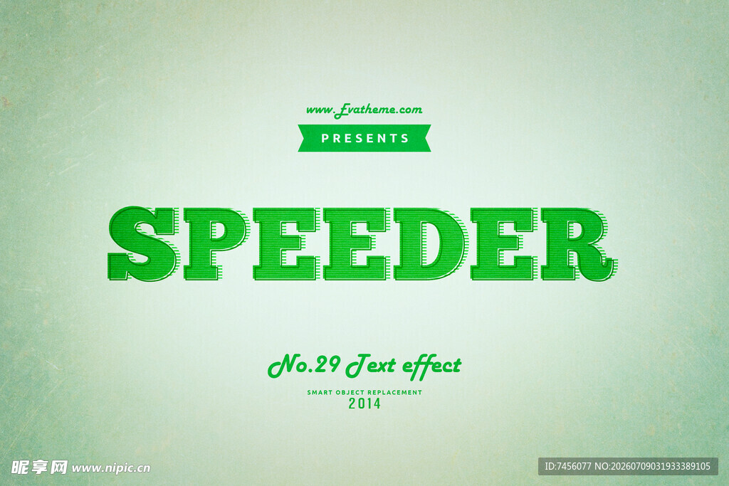 绿色风格的SPEEDER字体样