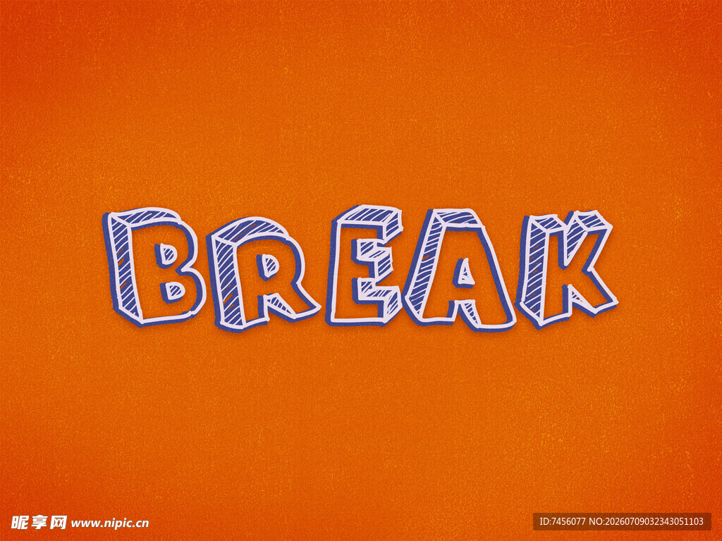 橙色背景上的BREAK字样