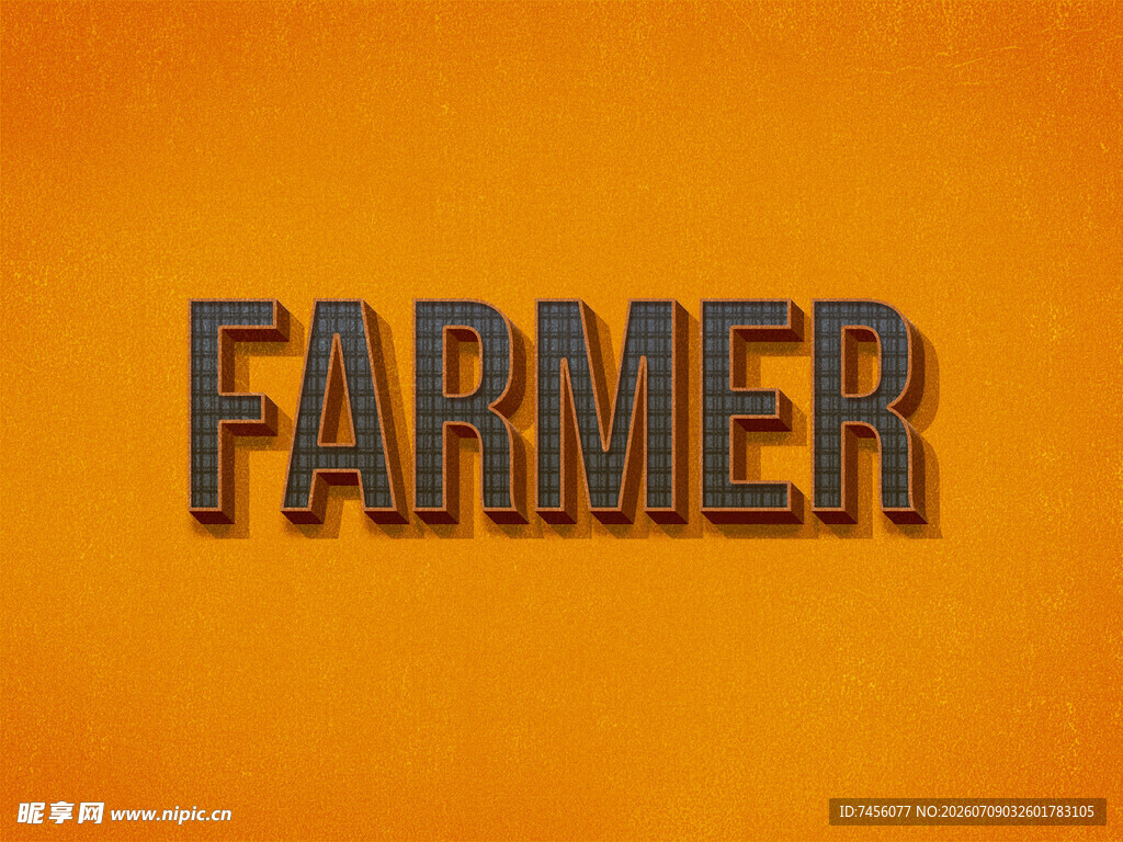 橙色背景上的FARMER字样