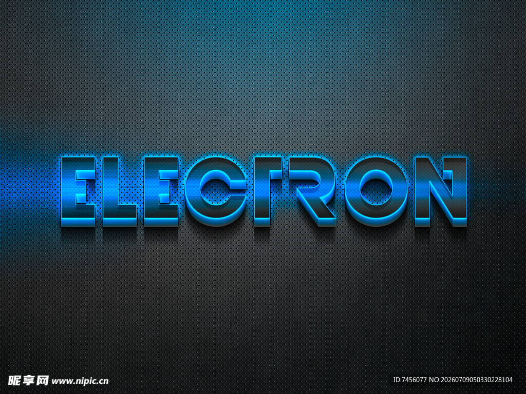 蓝色发光ELECTRON字样