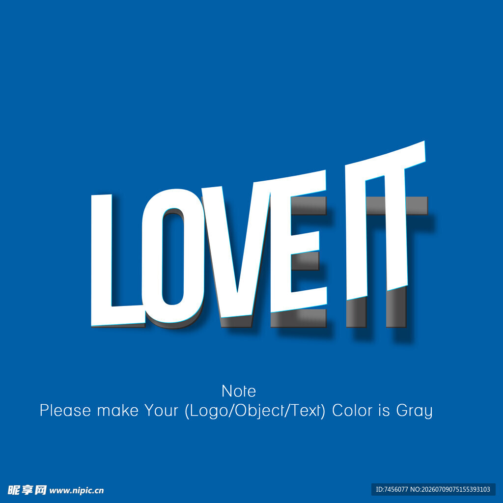 蓝色背景上的LOVE IT字样