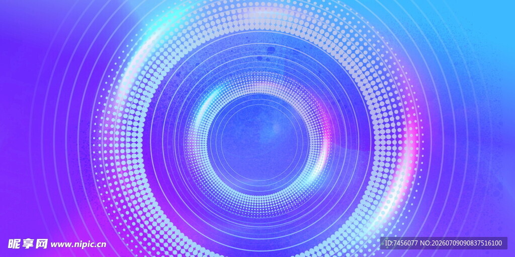 梦幻渐变环形光影背景图
