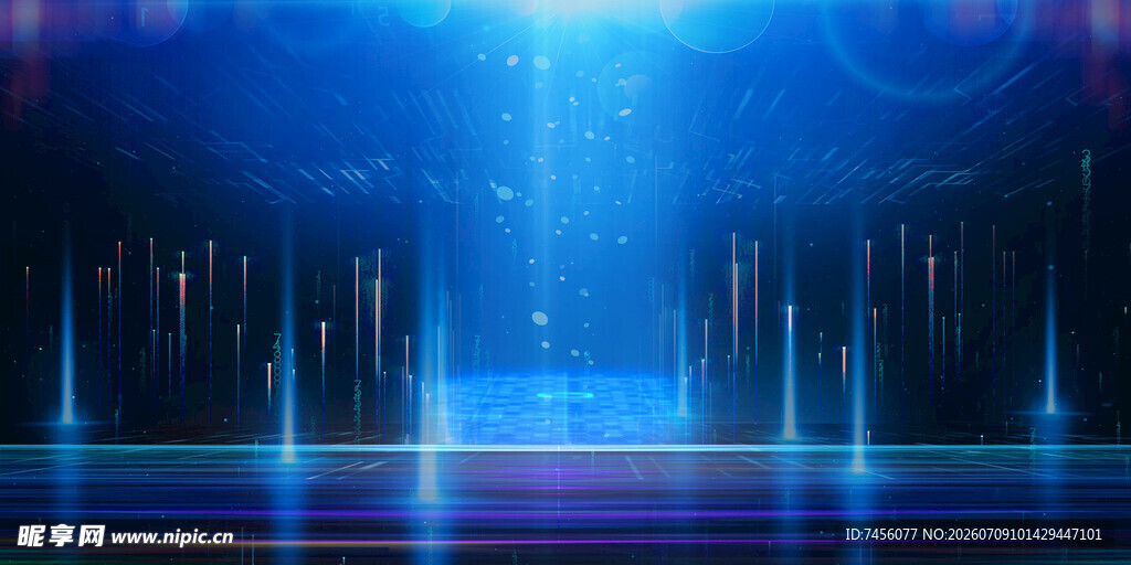 梦幻蓝色舞台灯光效果