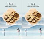 中式风格白术中药材宣传海报