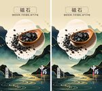中式风磁石药材海报