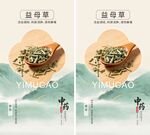 传统益母草中药海报