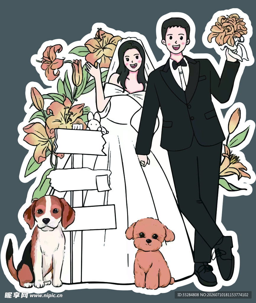 婚礼海报迎宾牌