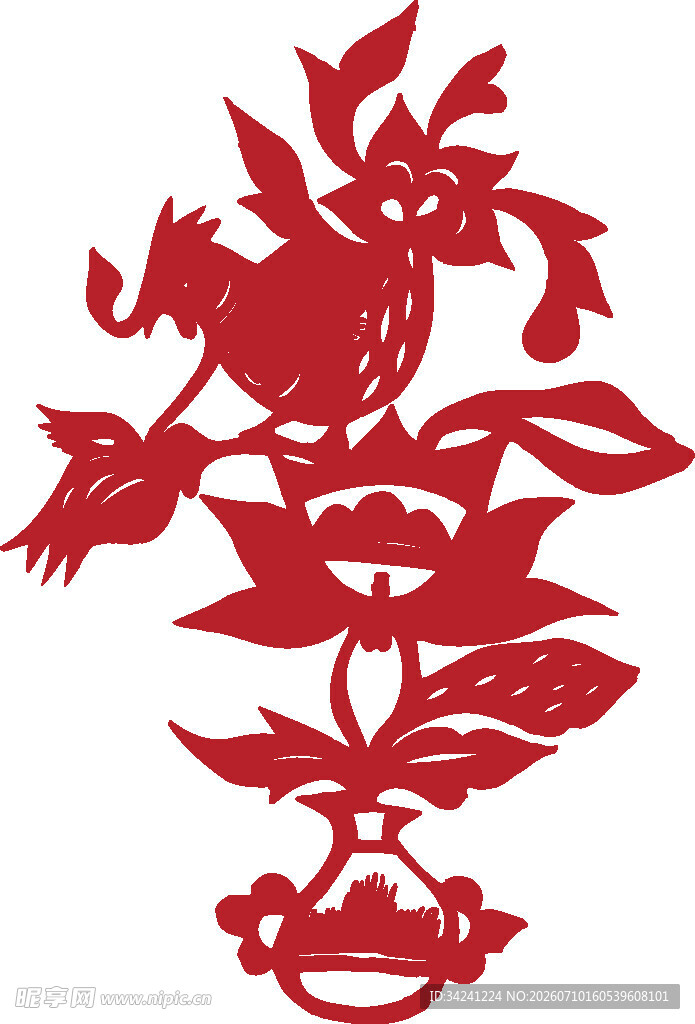 传统剪纸花鸟图案