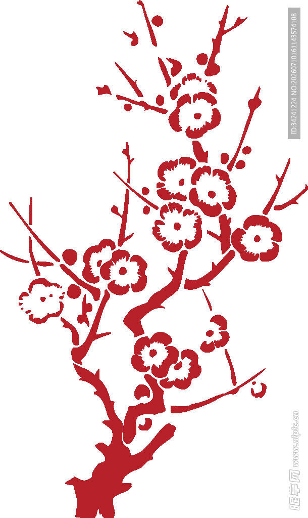 红梅傲雪图