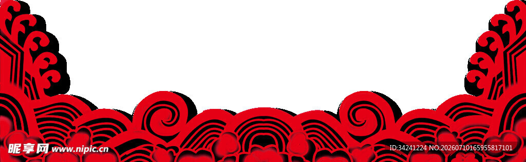 红色花边装饰图案