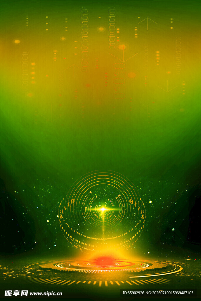 梦幻绿光中的神秘十字架