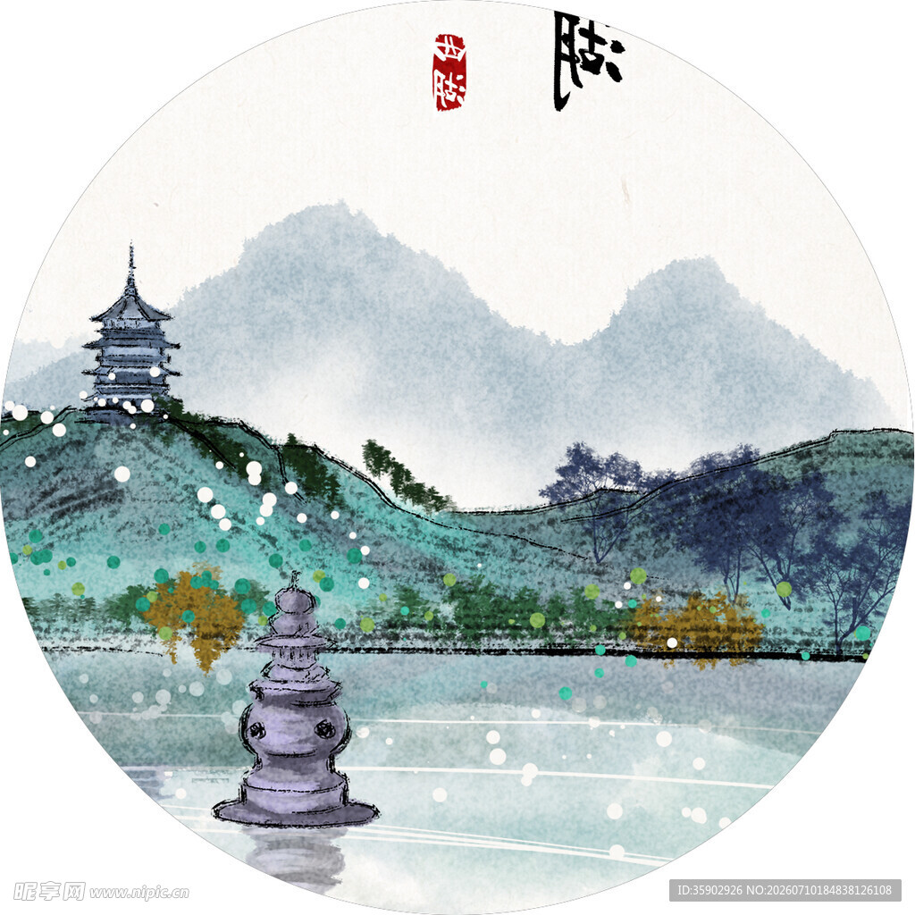 水墨山水间的静谧景致
