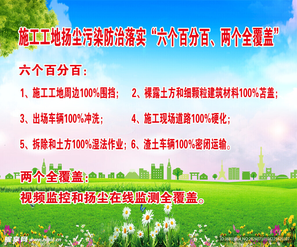 施工工地六个百分百两个全覆盖