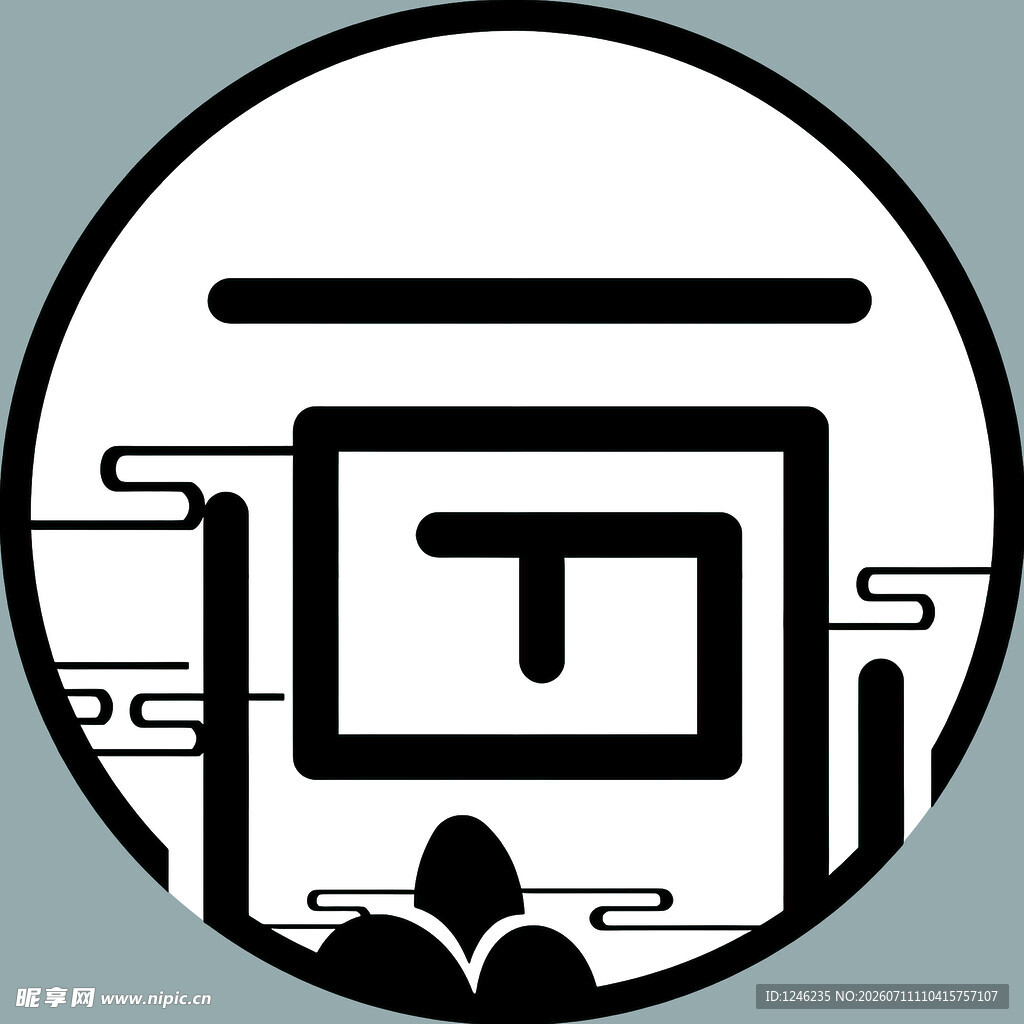中式简约圆形窗棂图案
