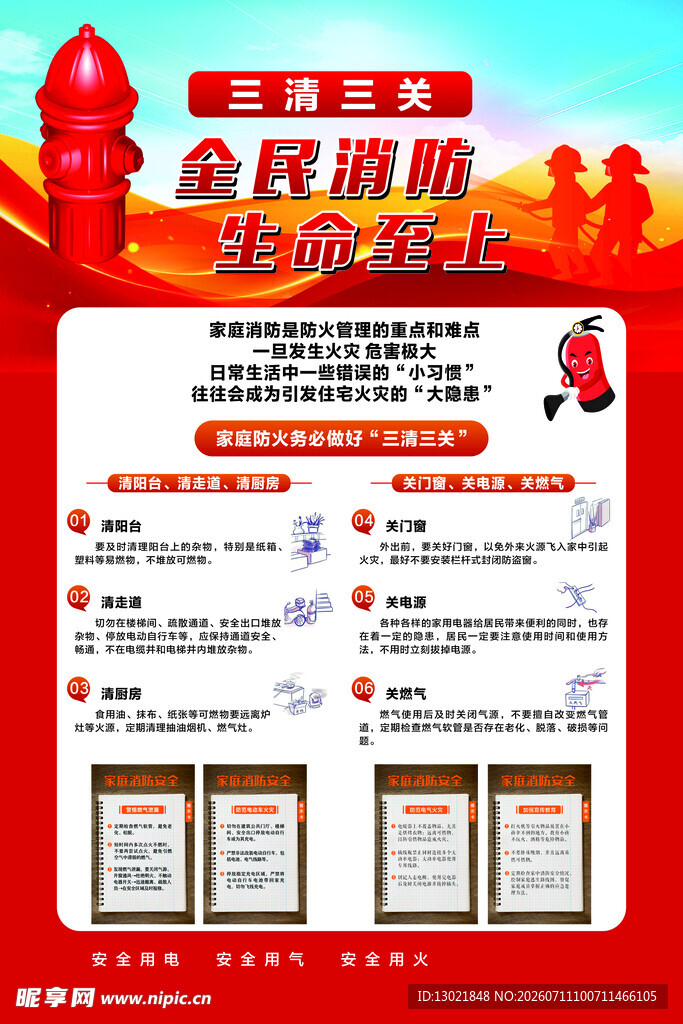 全民消防知识宣传海报