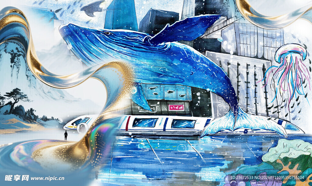 梦幻海洋城市奇幻景象