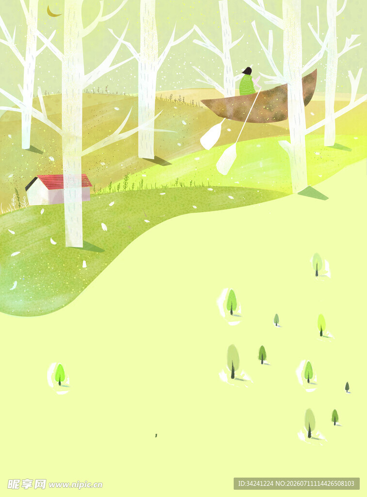 森林中的温馨小屋场景