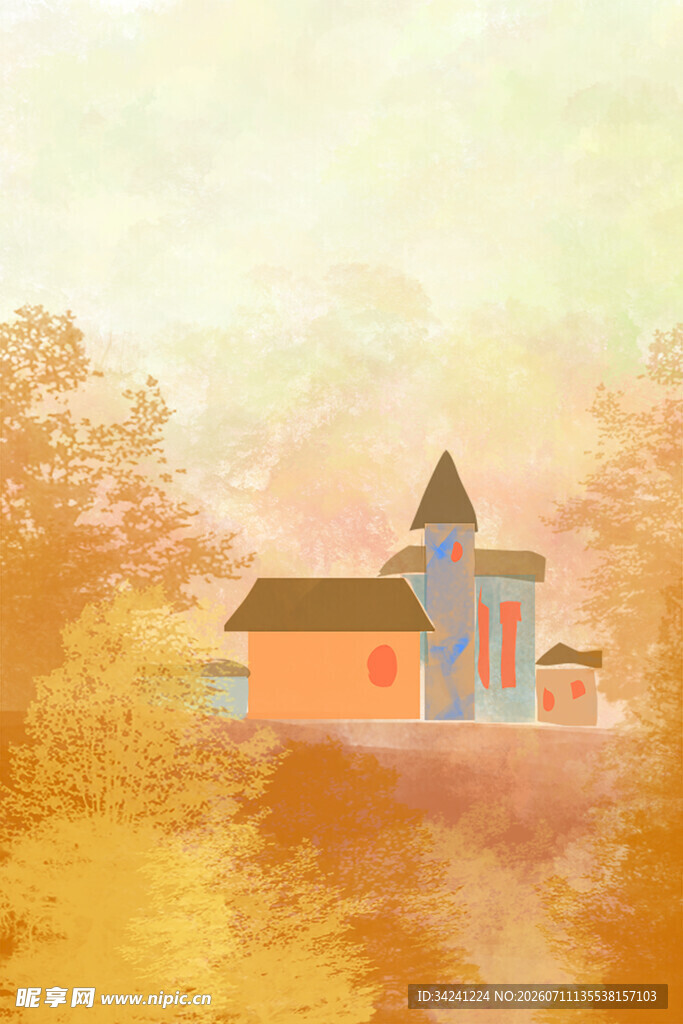 秋日梦幻小屋