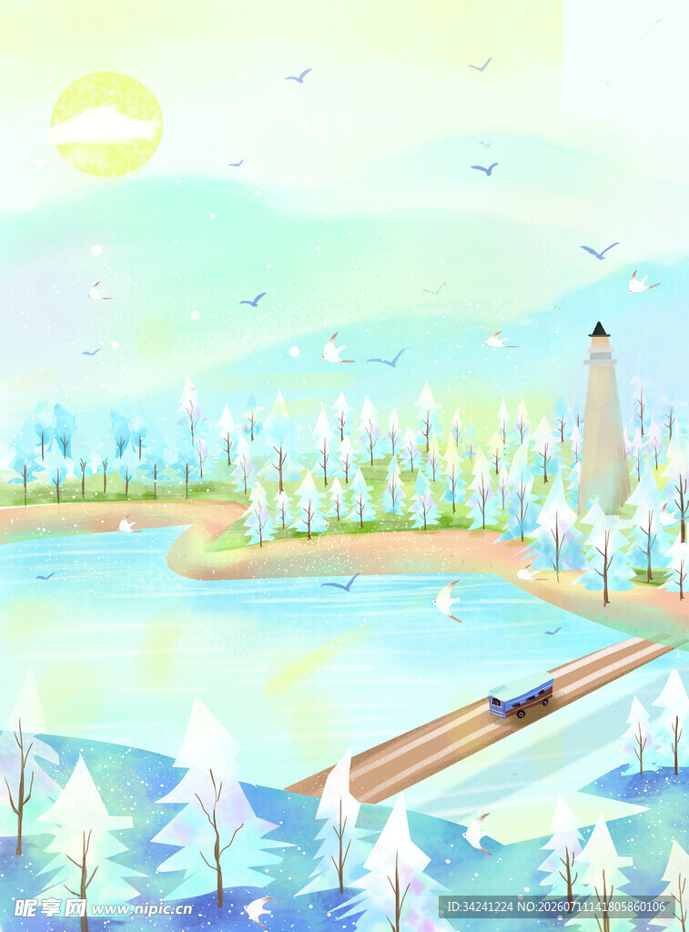 梦幻湖畔风景