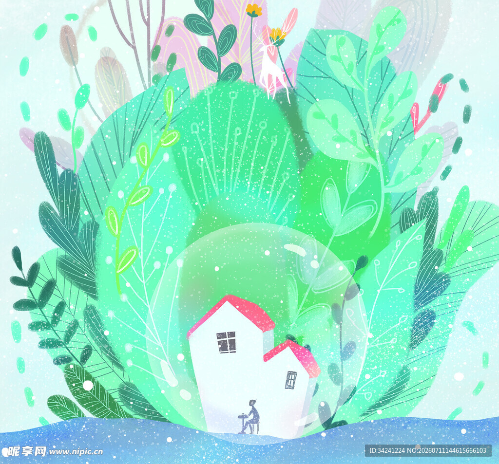 梦幻绿植中的童话小屋