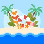 夏日沙滩插画