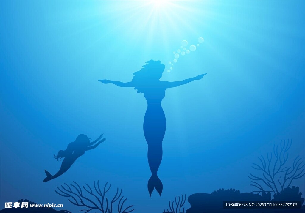 深海美人鱼背景