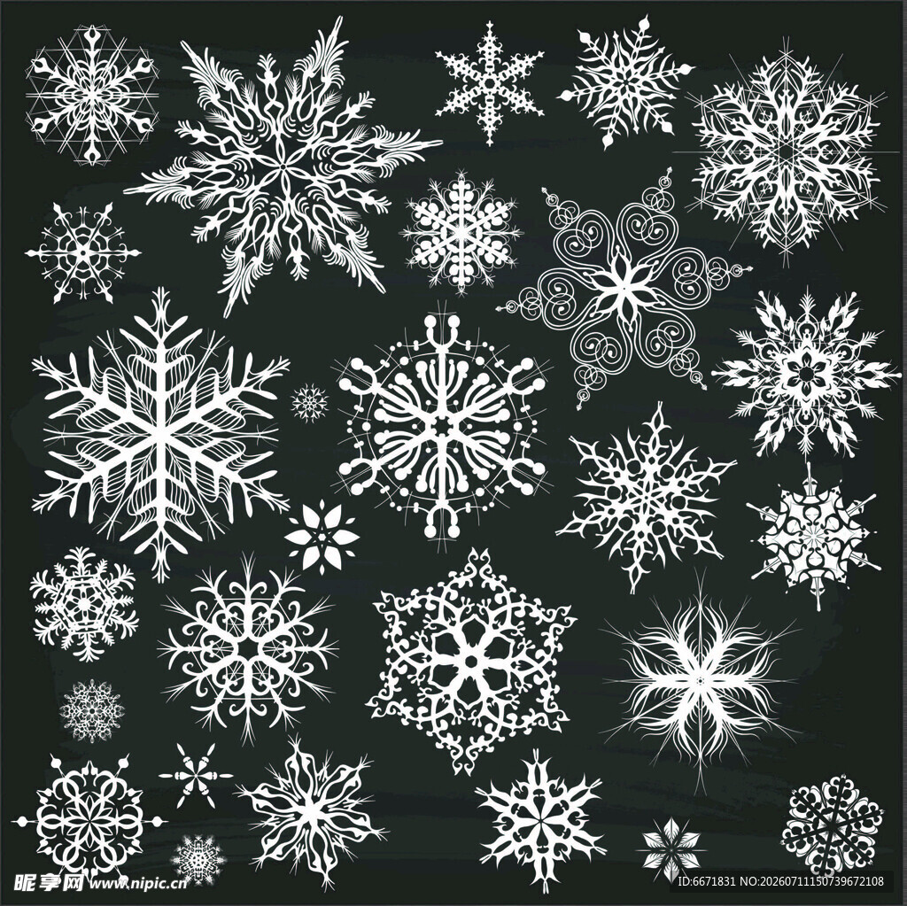 多样雪花图案集合