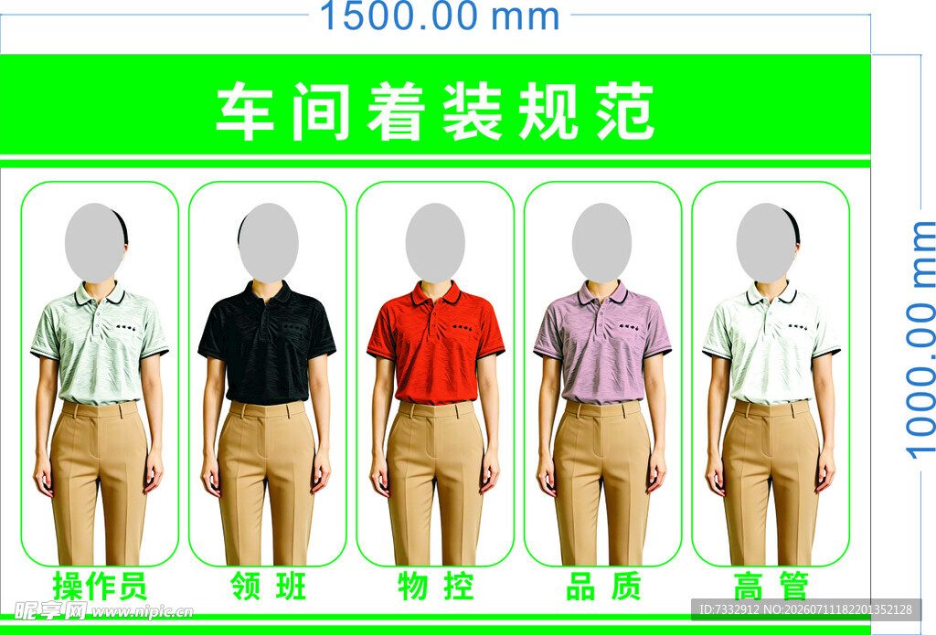 车间着装规范展示图