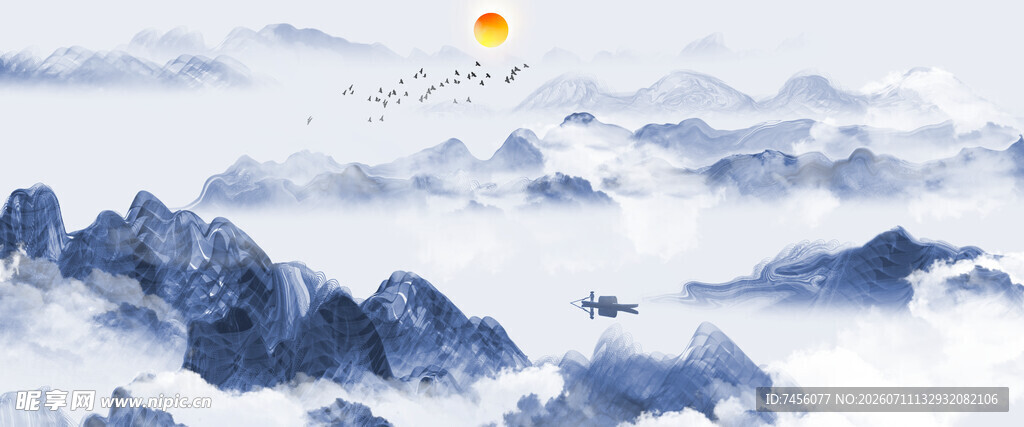 壮丽云海中的山间日出