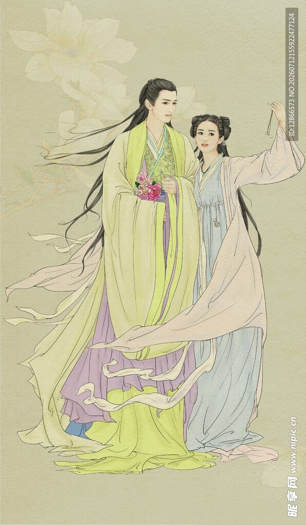 古风画 古风工笔 唐代仕女 怀