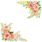 水彩花卉边框