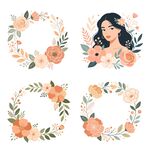 花卉少女贴纸