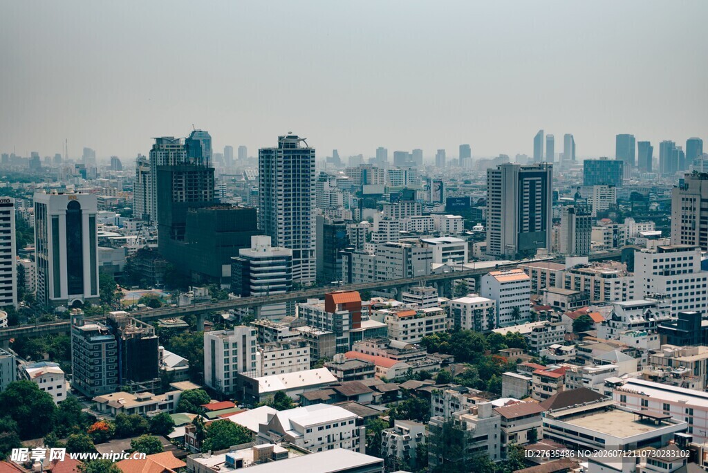 城市天际线俯瞰景观