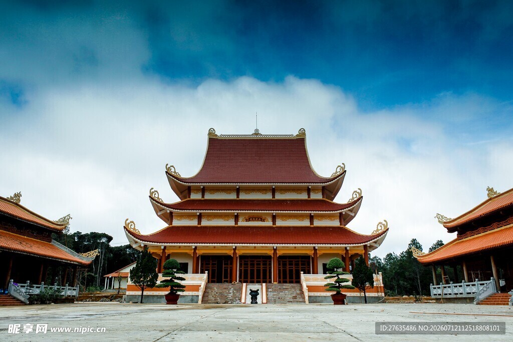 中式古建筑庙宇景观