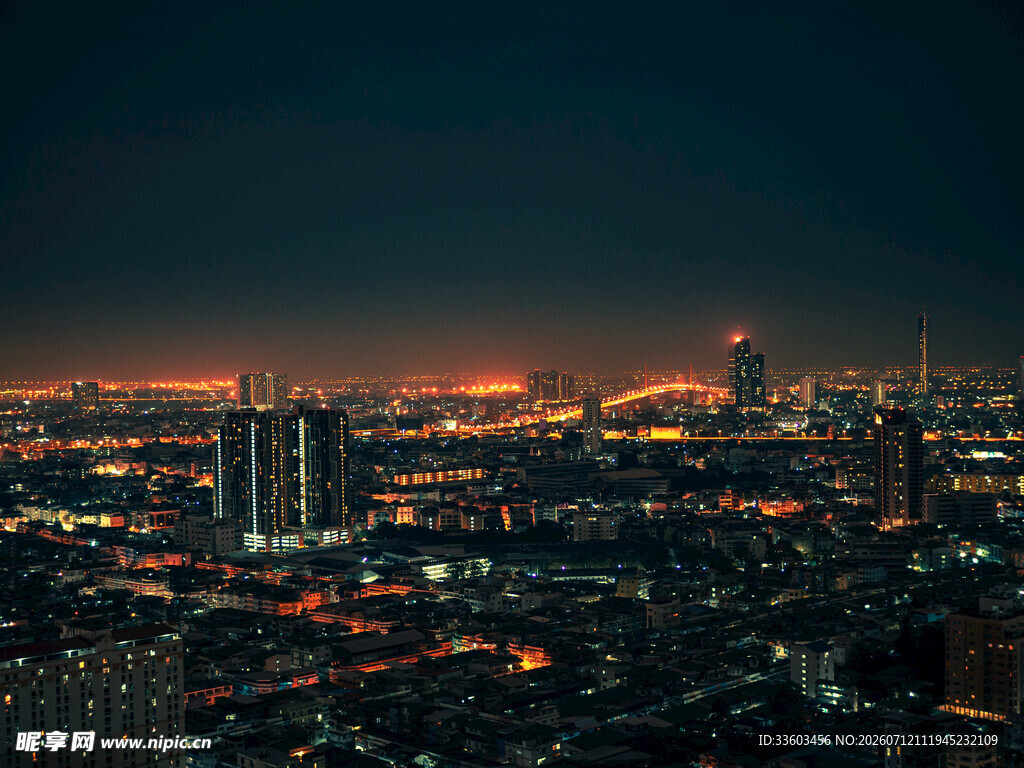 城市璀璨夜景俯瞰