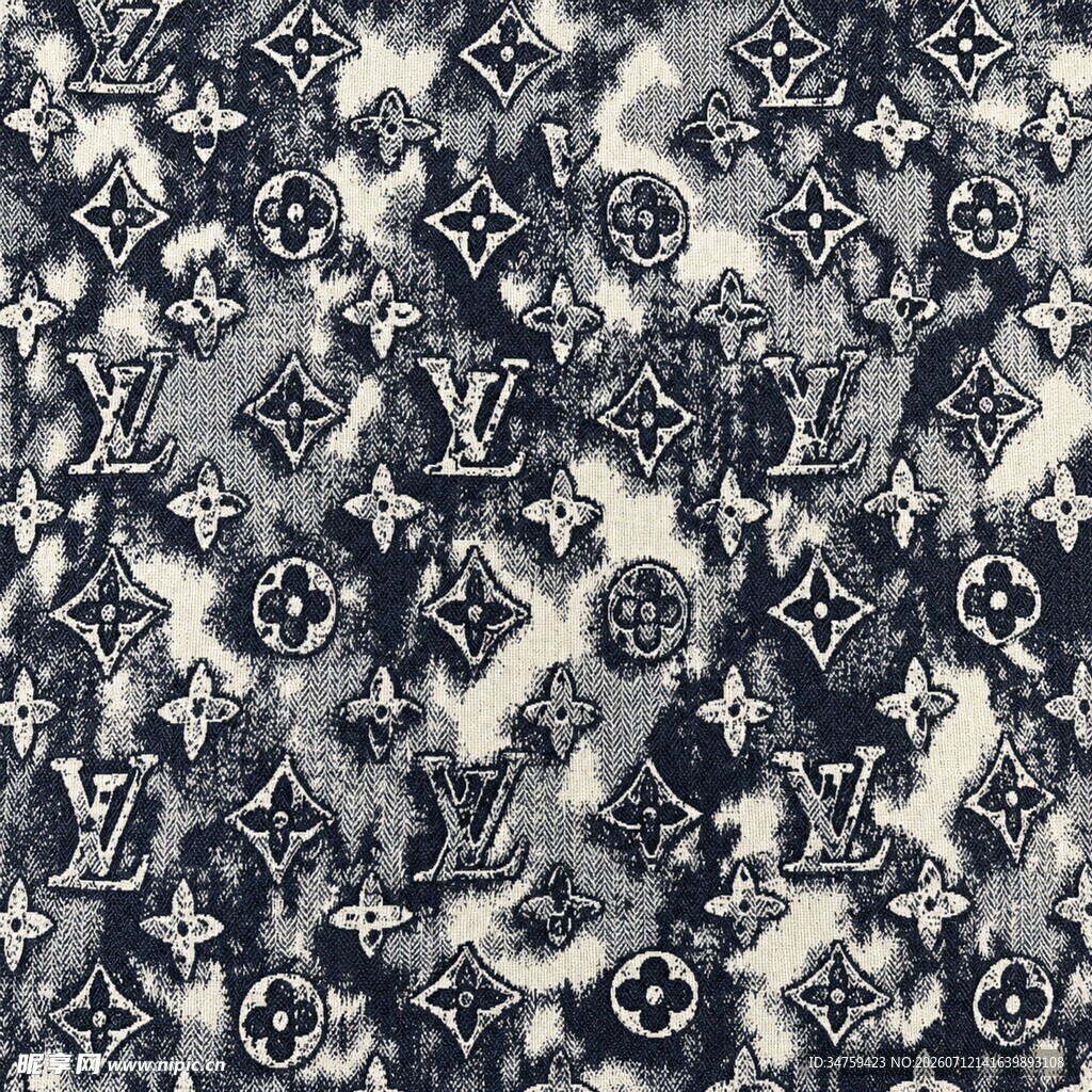 LV风格花纹图案布料