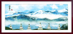 雪山佛塔美景