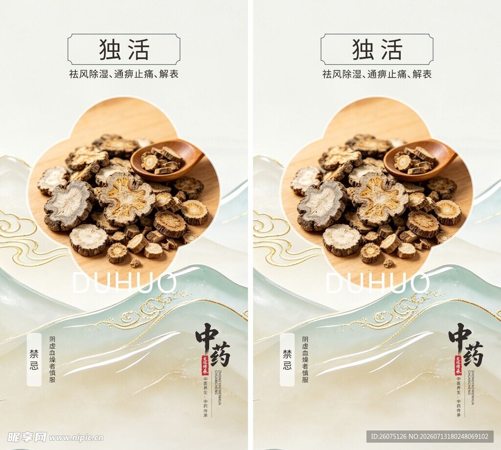中药材独活海报